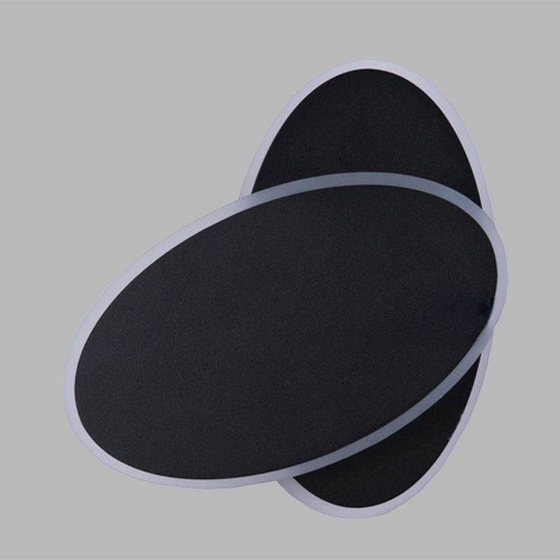 Application LED moderne clair blanc / noir Double luminaire de lampe murale ovale avec une nuance acrylique en lumière chaude / blanche