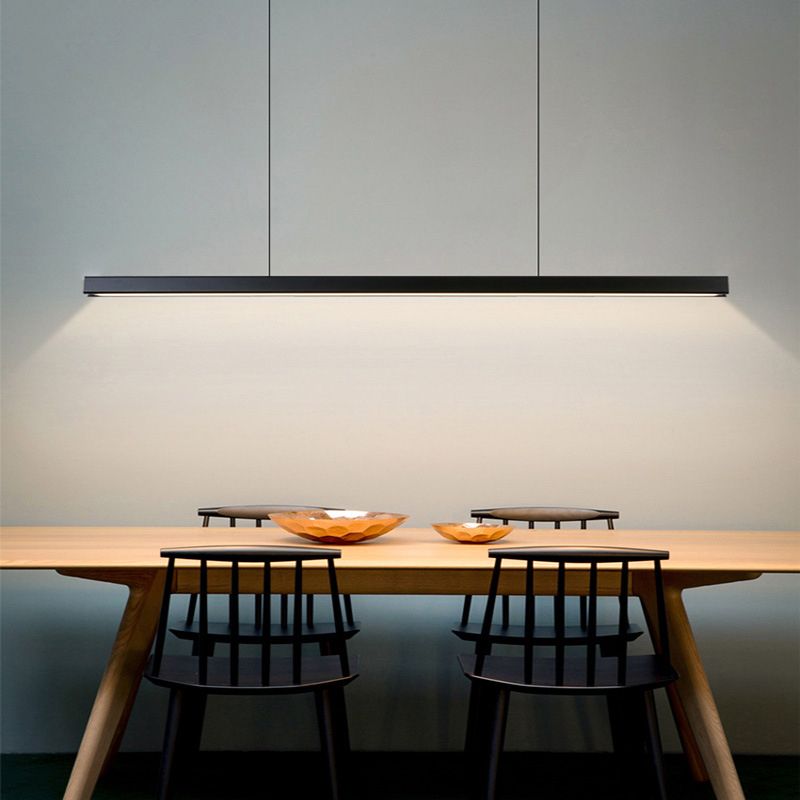 Lámpara de luz de luz simple LED lámpara colgante rectangular moderna para comedor
