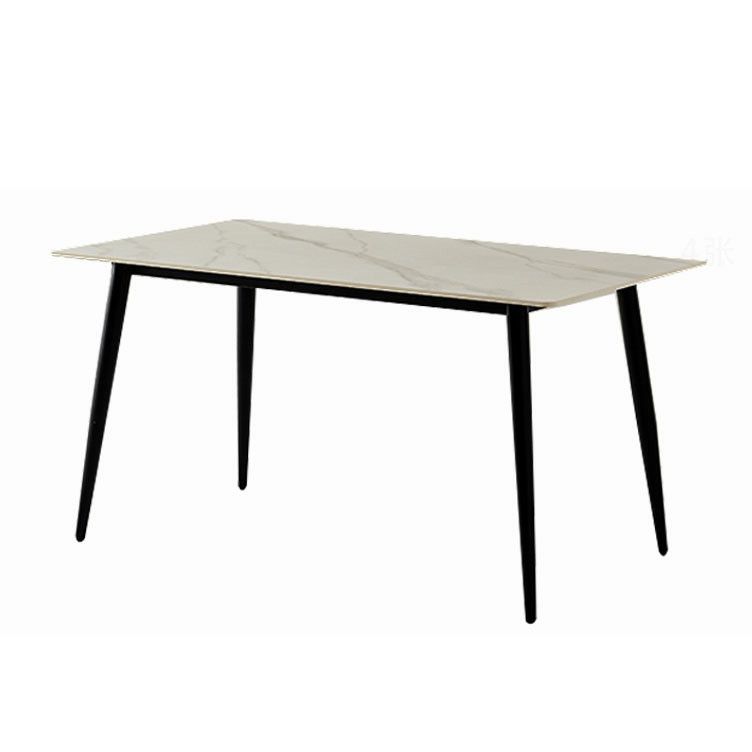Modern Style Sintered Stone Dining Table with Rectangle Shape Table and 4 Legs Base for Home Use