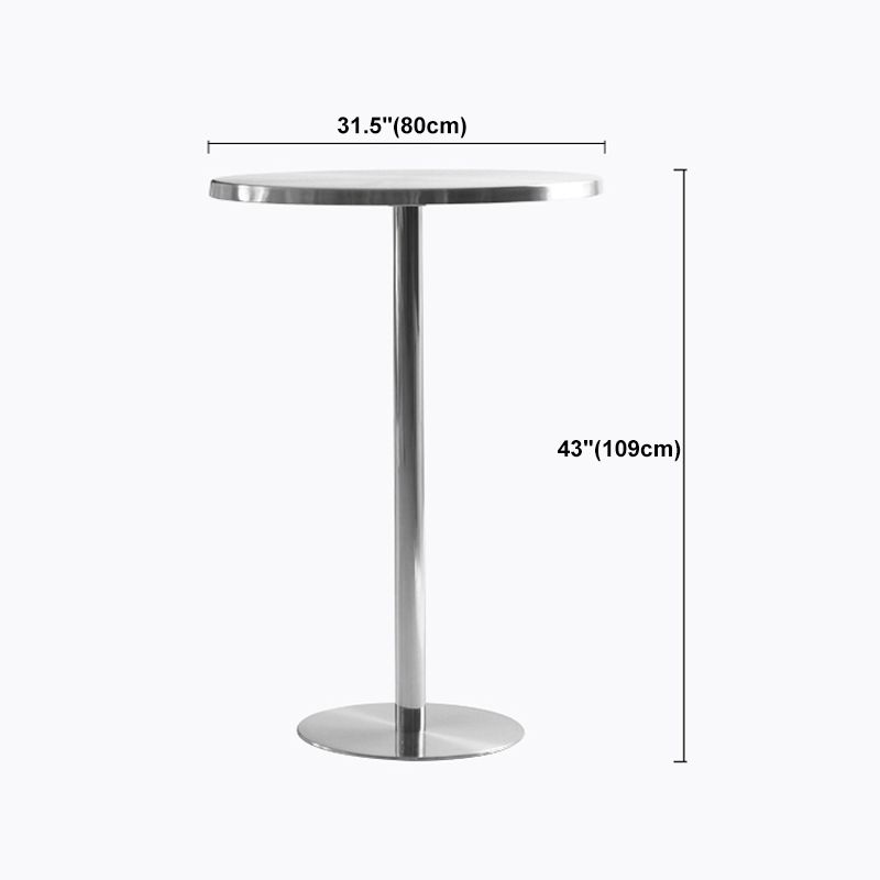 Industrial Round Bar Counter Table Metal Dining Table for Kitchen