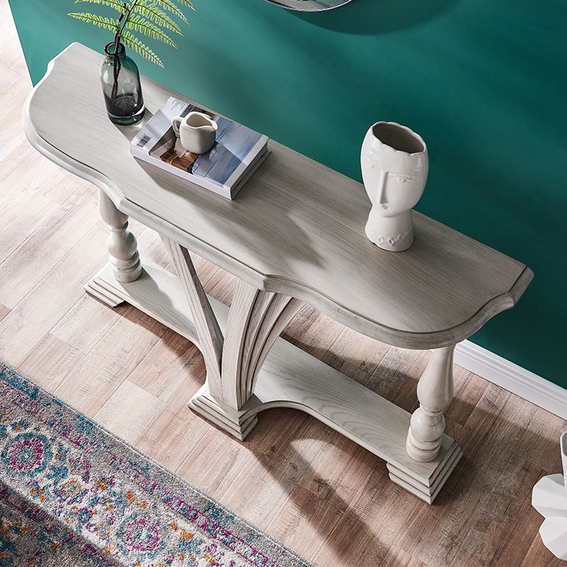 Victorian Rubber Wood Console Table Free Form Console Sofa Table for Hall