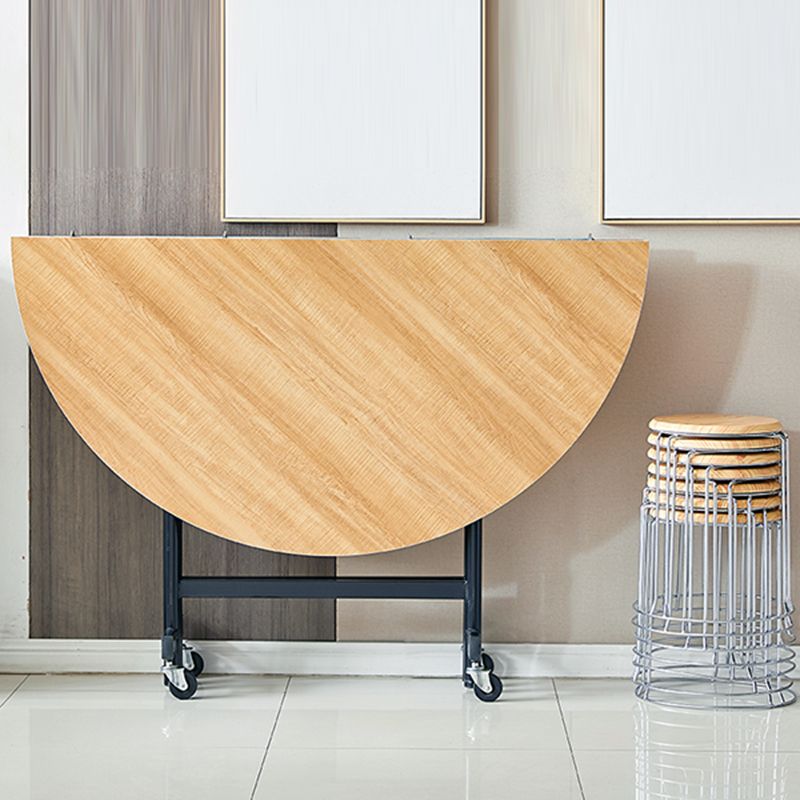 Modern Foldable Round Dining Table Metal Base for Dining Room
