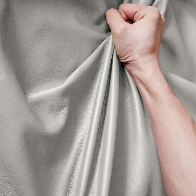 Nordic Stationary Genuine Leather Living Room Recessed Arm Sofa Chaise