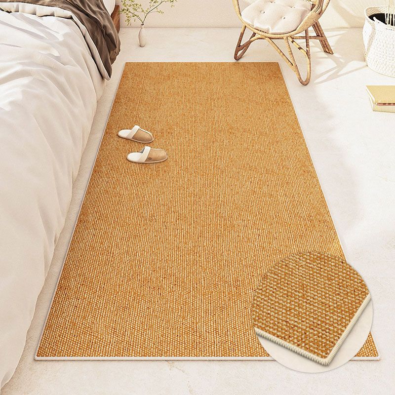 Apricot Modern Carpet Polyester Pure Color Carpet Washable Carpet for Living Room