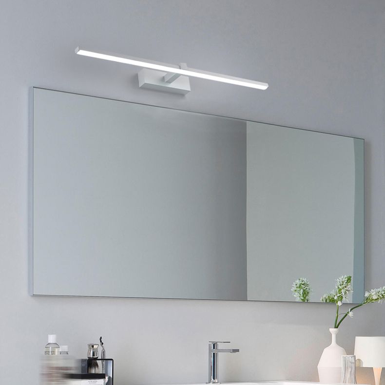 Metal Linear Shape Wall Sconce Modern Style 1 Light Mirror Wall Mounted Light