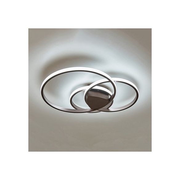 Lampada da incasso a doppio anello da 14"/19"/21,5" per camera da letto in acrilico LED Semplicità Marrone Apparecchio montato a soffitto in luce calda/bianca/naturale