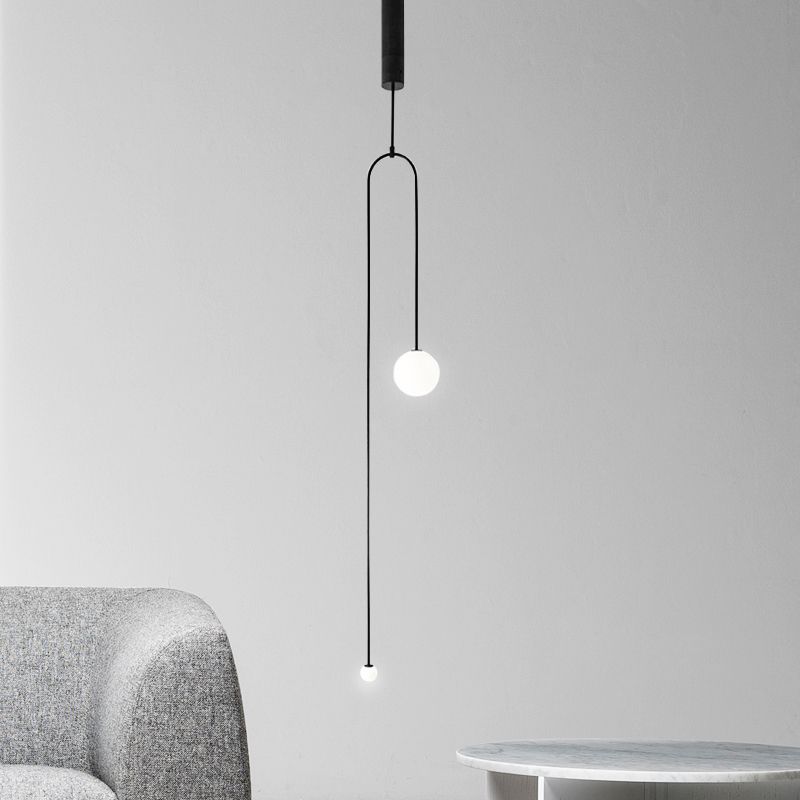 2-licht hanger lamp hedendaagse stijl lineaire vorm metallic hangend licht