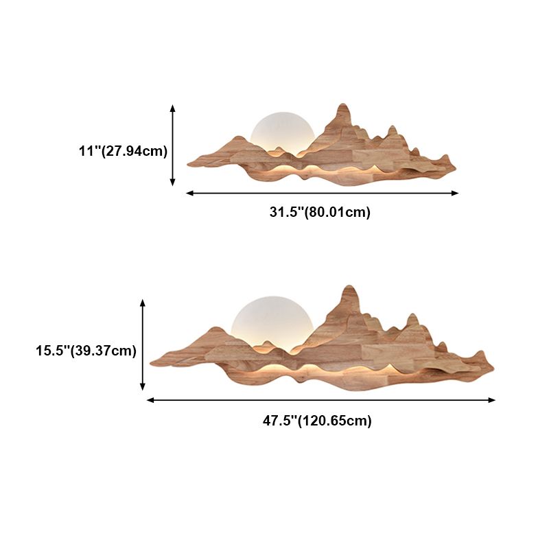 Wooden Wall Sconce Modern Style LED Wall Mount Lamp with Acrylic Shade for Bedroom