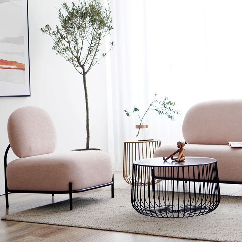 27.95" Wide Armless Linen Chair Basic Four Leg Chair for Living Room