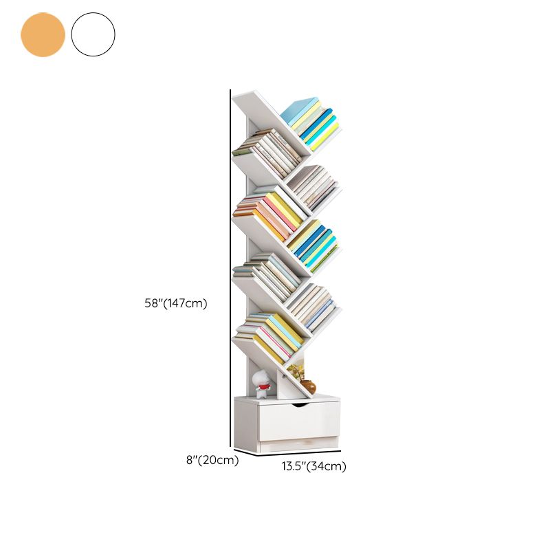 Open Back Vertical Bookshelf Engineered Wood Bookcase for Study Room