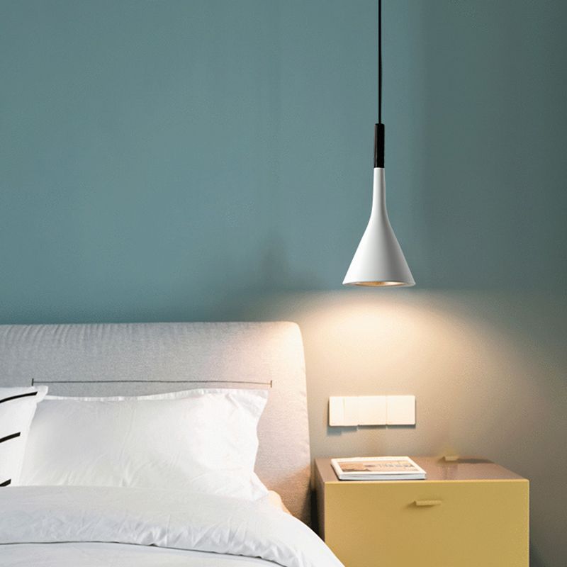 LED Metal Pendant Lamp Bedroom Modern Simple Style Hanging Light Fixture