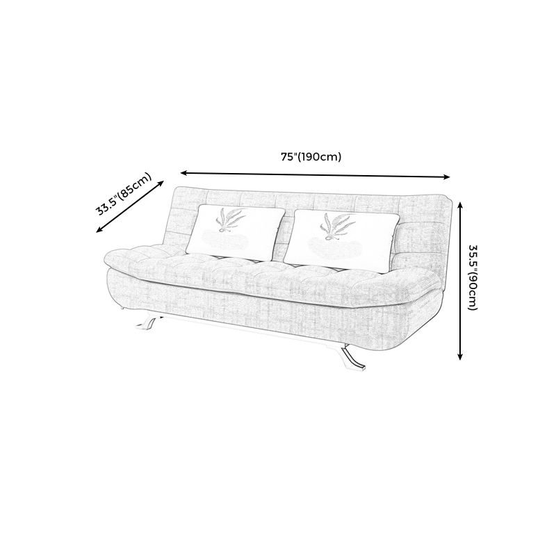 74.80" W √ó 33.46" D √ó 35.43" H Linen Biscuit Back Armless Sofa with Storage
