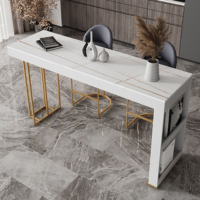 Glam Style Rectangle Bar Table 1/2/3 Pieces Stone Bar Table Set for Home Use