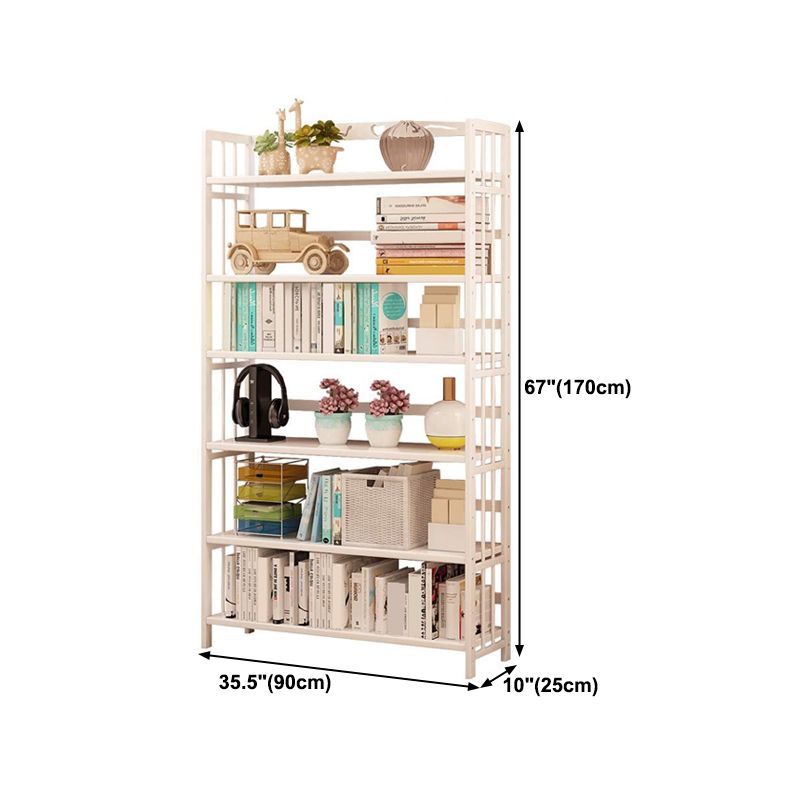 White Manufactured Etagere Bookshelf Modern Open Vertical Bookcase