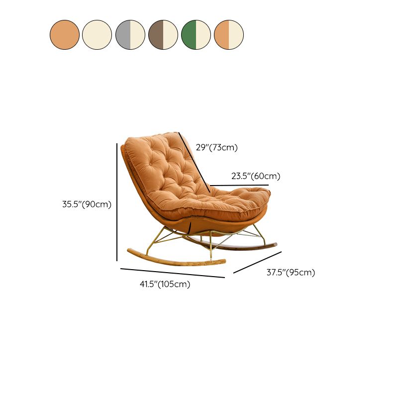 Contemporary Cushions Rocker Chair Metal Frame Spindle Rocker Chair for Home