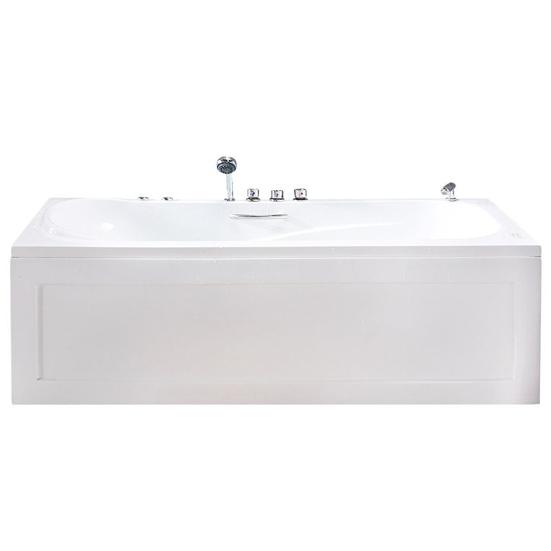 Modern Rectangular Bath Tub White Acrylic Tub with Internal Drain