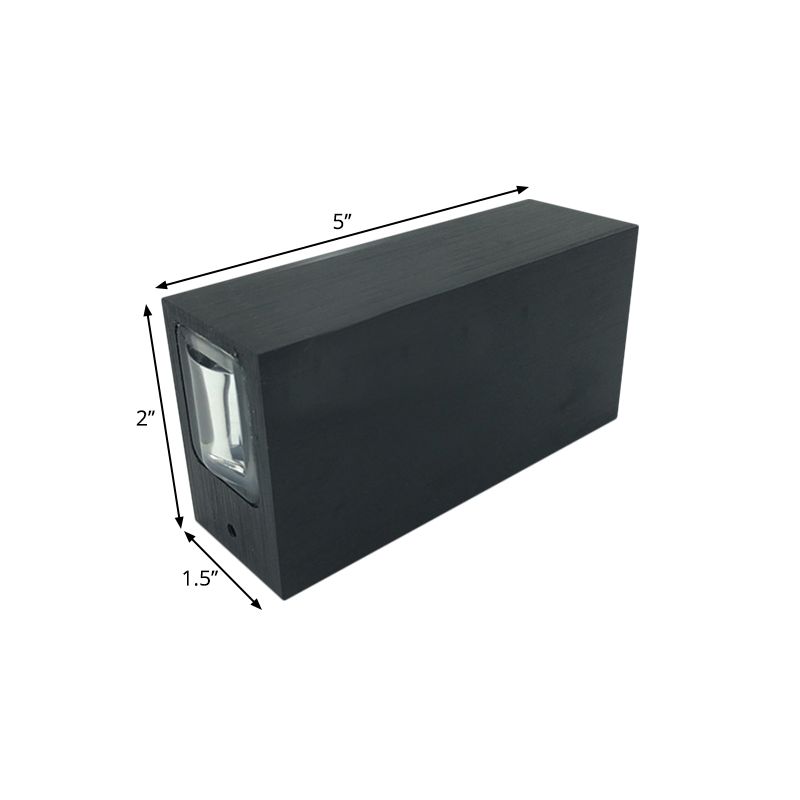 Metallische rechteckige Wandleuchter leichter einfacher Stil schwarzer Finishwandlampe