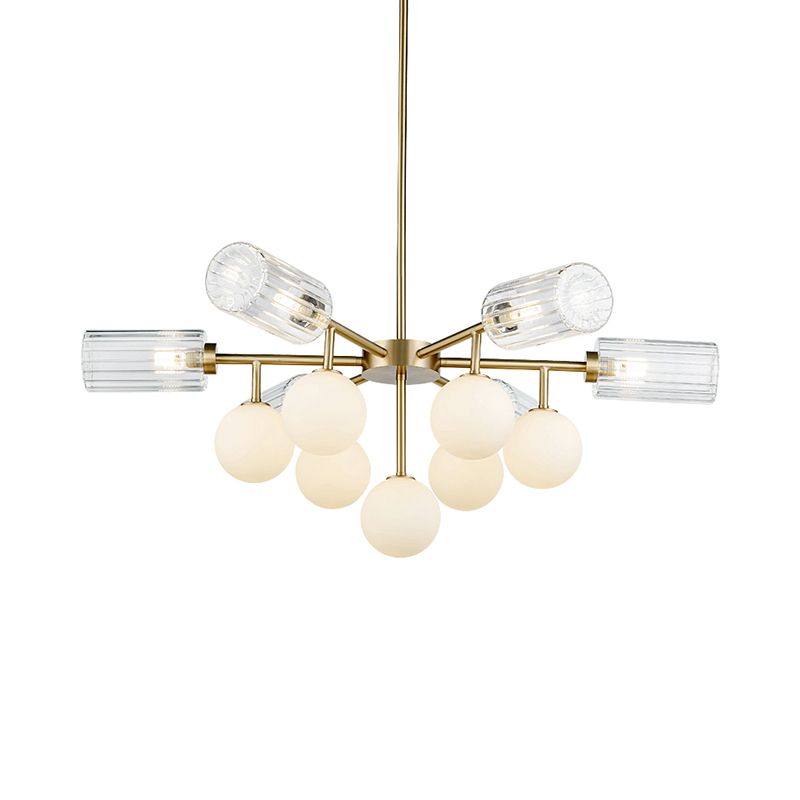 Soggiorno Lighting Hanging G4 e G9 Glass 13 Luci Luce lampadario elegante in ottone