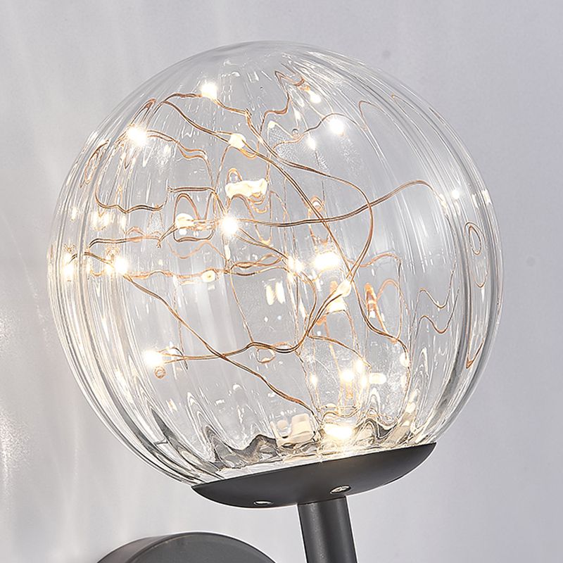 Modern Style Sphere Sconce Light Fixtures Glass 1 Light Wall Mounted Lighting
