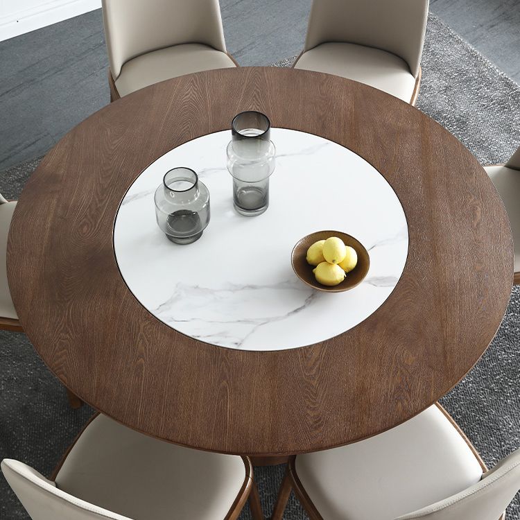 Modern 1/4/5/7 Pieces Dining Set Sintered Stone Dining Table Set with Wood Legs for Home