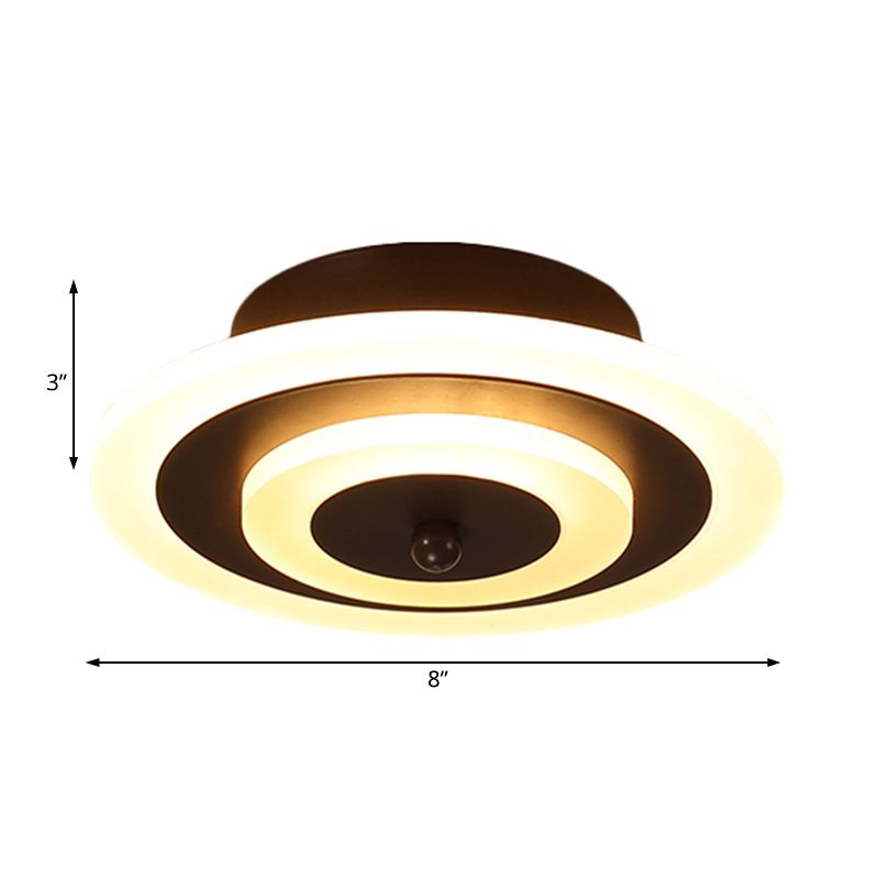 Wit/Koffie LED Gang Plafondlamp Eenvoudig Acryl Rond/Vierkant Inbouwverlichting in Warm/Wit/Natuurlijk Licht