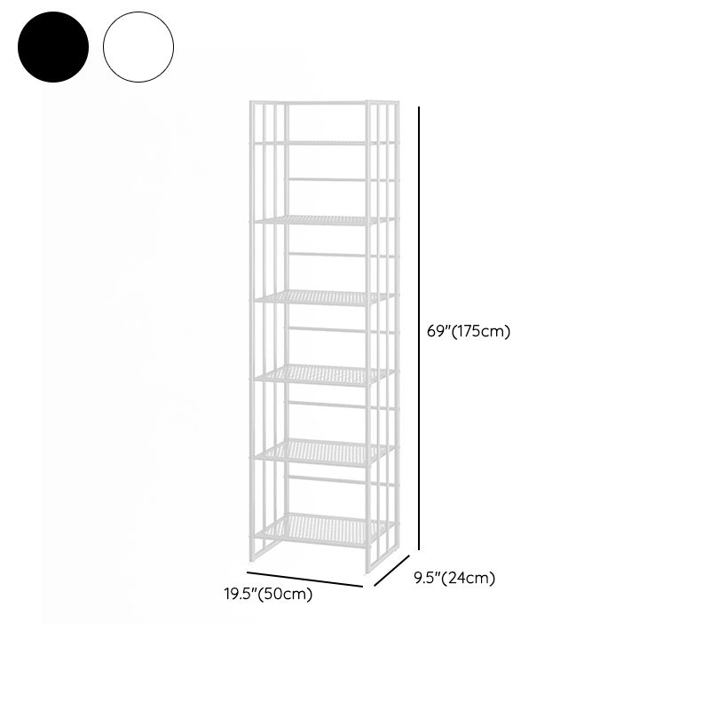 Metal Standard Bookcase Modern Open Back Bookshelf with Shelves