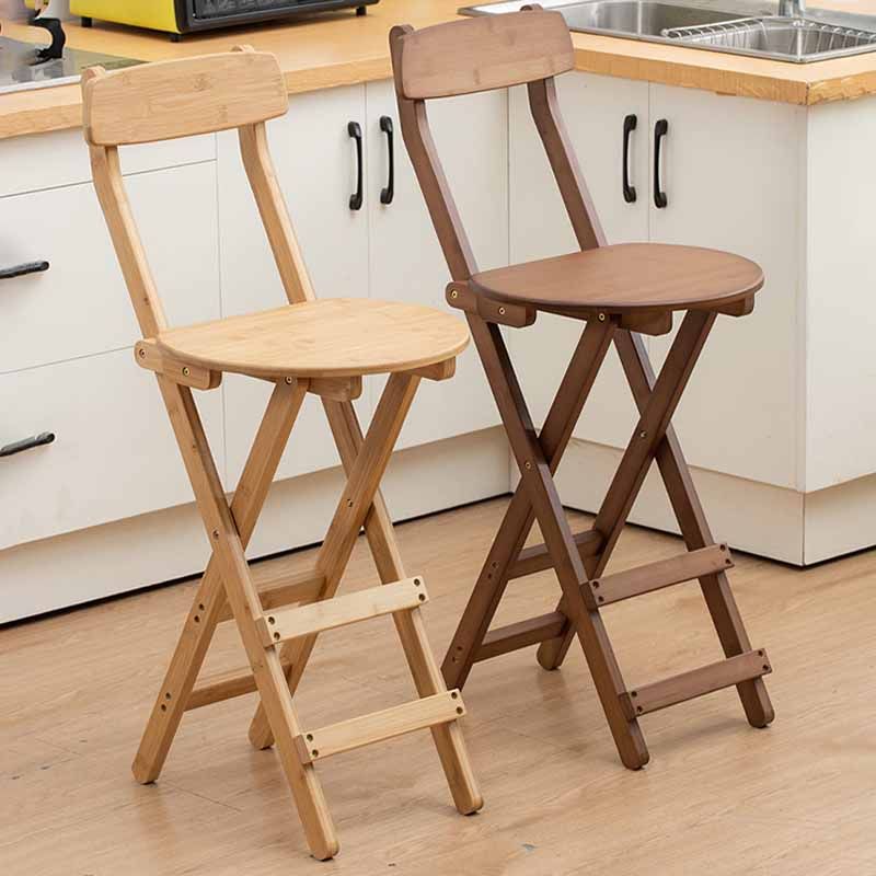 Taburetes de bar de madera sin brazos de estilo nórdico, taburetes de bar plegables, 1 pieza