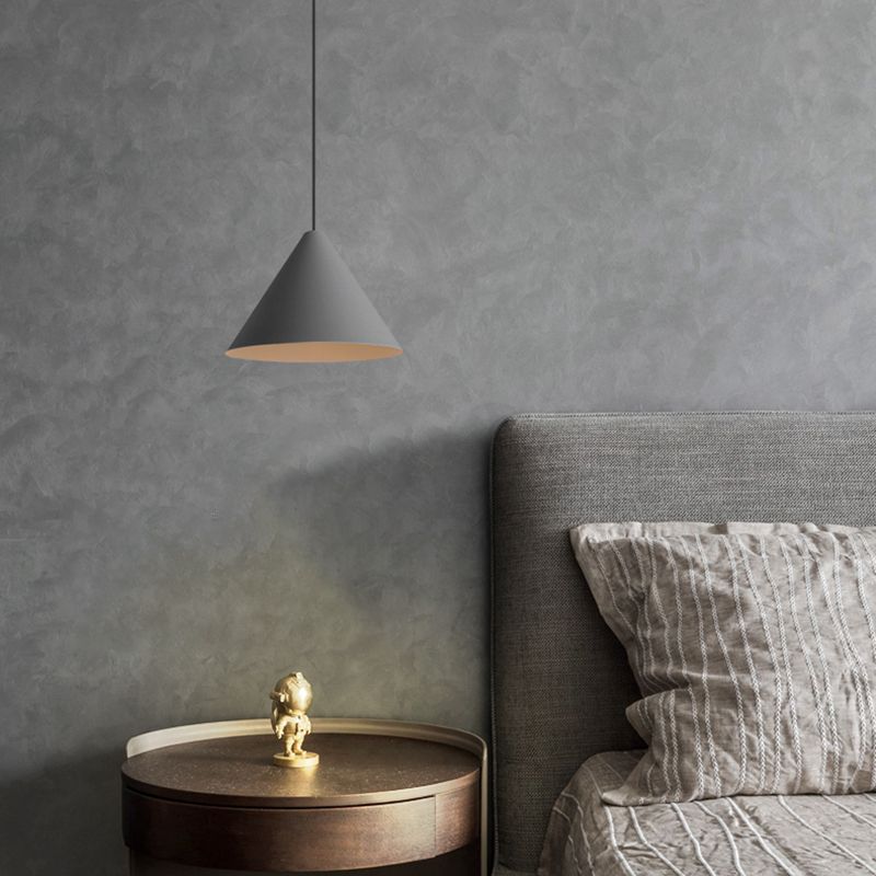 LED CONICA COMENTIVA Luz moderno de estilo simple de estilo colgante de dormitorio