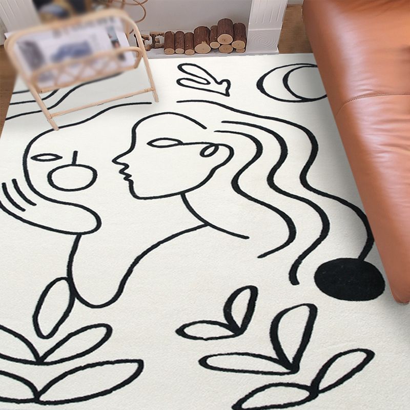 Simplicity Carpet Modern Nordic Area Rug Polyester Stain Resistant Indoor Rug for Living Room