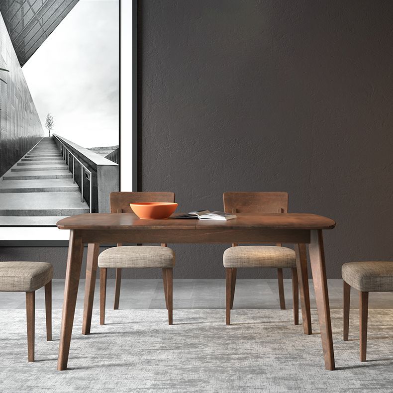 Extendable Modern Beech Wood Table for Restaurant Rectangle Dining Table with 4 Legs