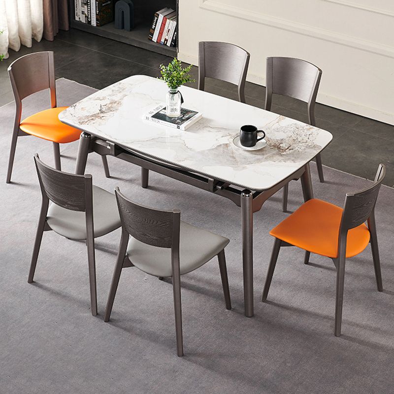 Solid Wood Contemporary Dining Chair Kitchen Armless Open Back Chair