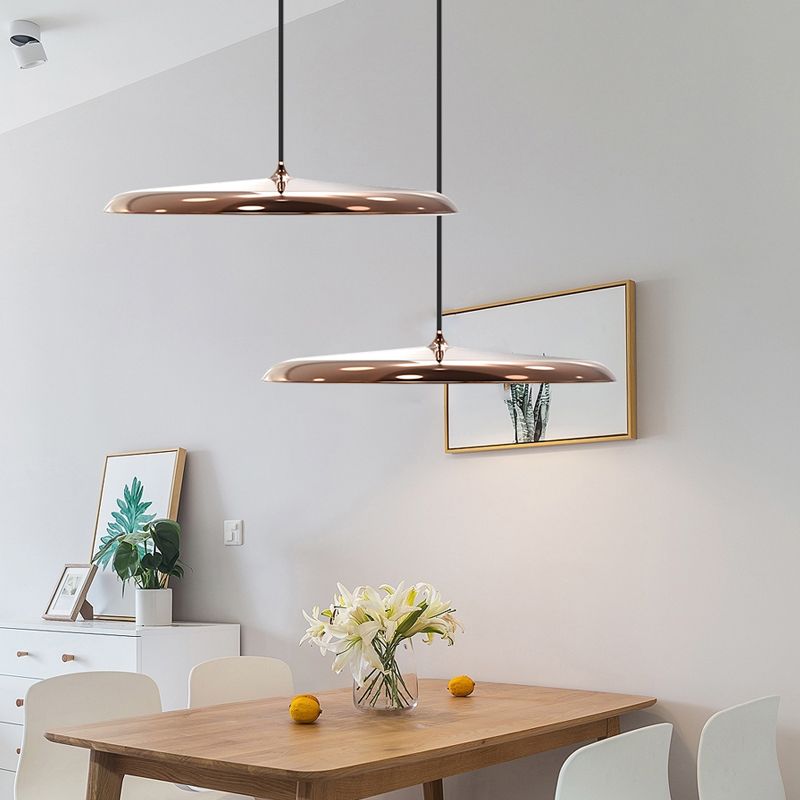 Comedor LED LED LIGHT LUCHE Simplicidad Lámpara colgante de techo con sombra de metal de disco