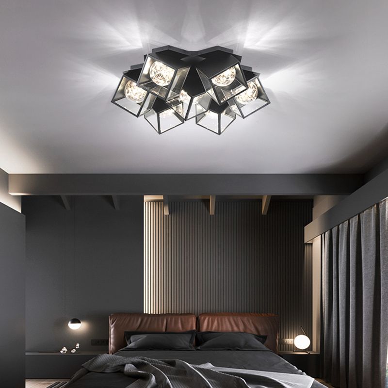 Metall + Acryl Quadrat Schatten Sternenhimmel Design Decke Licht Moderne Einfachheit Flush Montage Beleuchtung Halterung für Wohnzimmer