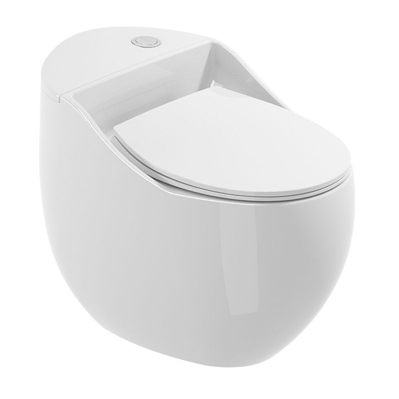 Round-Front Flush Toilet Ceramic Modern One-Piece Toilet with Slow Close Seat