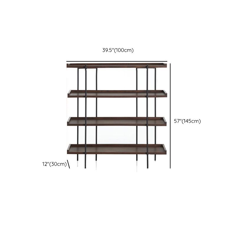 Wooden Standard Bookcase Industrial Open Back Bookshelf with Shelves