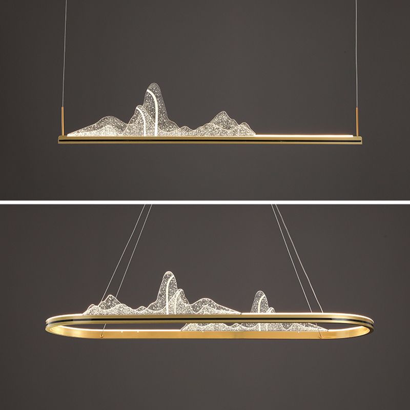 Contemporary Pendant Light for Kitchen Linear Island Pendant Light Metal 1-Light