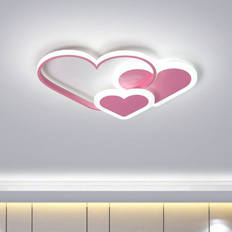 Cuore Forgiato Kindergarten Flush Light Acrilico Macaron LED Flush Soffione Luce Fissaggio