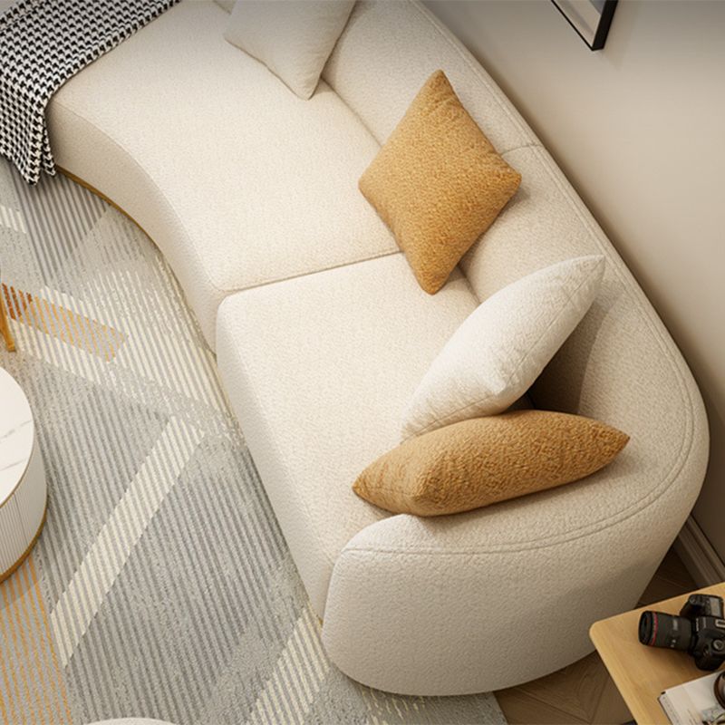 Modern Style Sofa Wind Even Back Armrest Curved Backrest Sponge Cushion Filling Sofa Bed