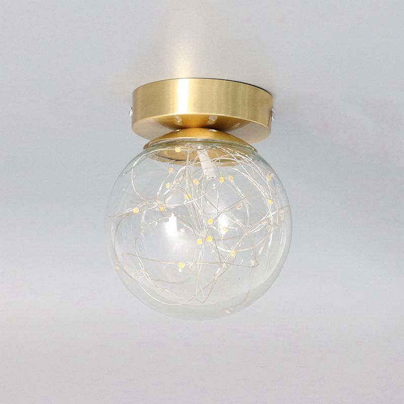 Luz de color de estrellado con forma de bola de cristal transparente LED de cristal del pasillo de cristal montado luz