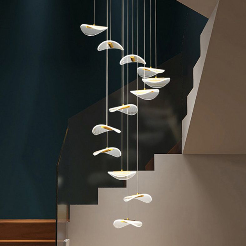 Stairs Pendant Light Fixture Acrylic Nordic Style Multiple Hanging Light
