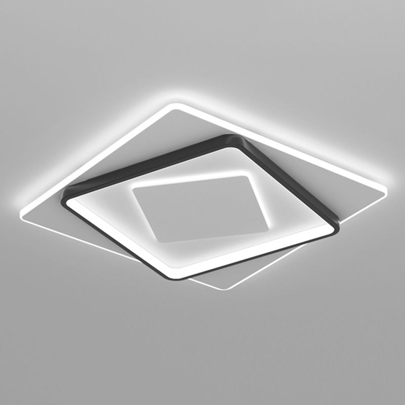 Nouveau Plafonnier LED encastré en acrylique moderne, carré, plafonnier avec 1 lumière