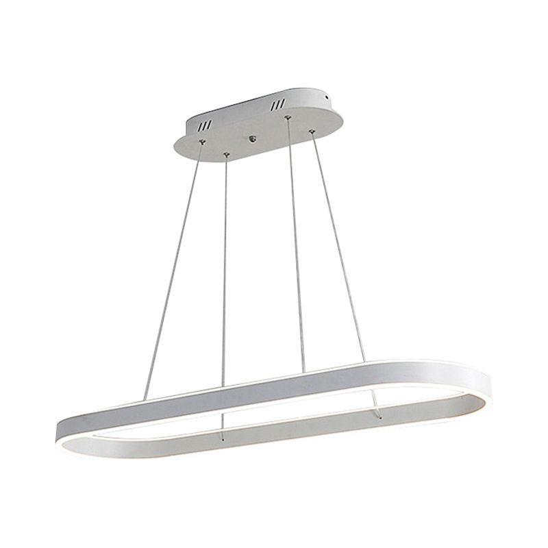 31,5 "/39"/47 "larghe oro/bianco sospensione ovale a sospensione ovalo minimalista LED Acrilico Acrilico Luce sull'isola in luce calda/bianca