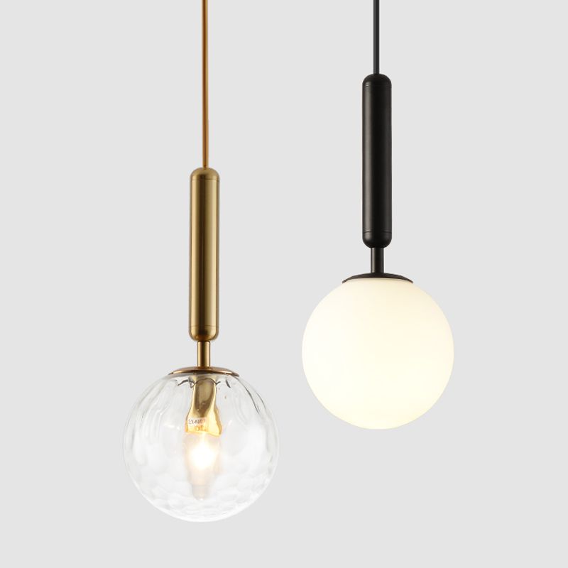 Global Glass Hanging Lamp Modern Dining Room Mini Pendant with 1 Light