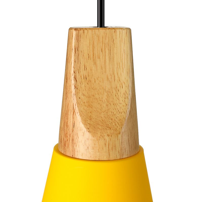 5,5 "/8,5"/10 "w 1 lampadina a sospensione con sfumatura conica in metallo contemporaneo cucina impiccato in grigio/argento/giallo