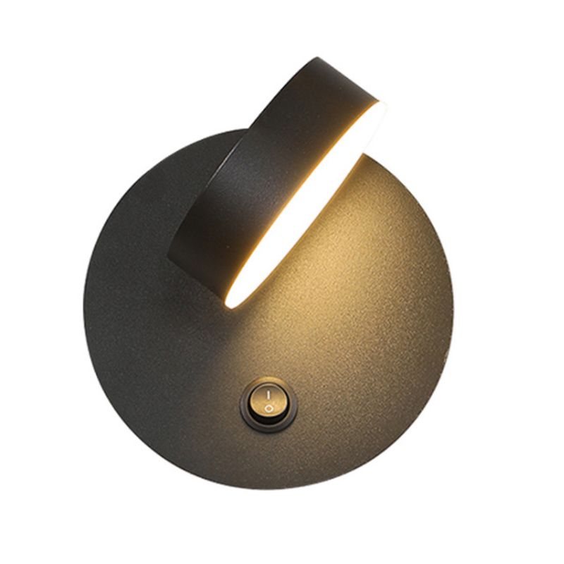 Single Contemporary White/Black Wall Mounted Sconce Metal Wall Light for Foyer