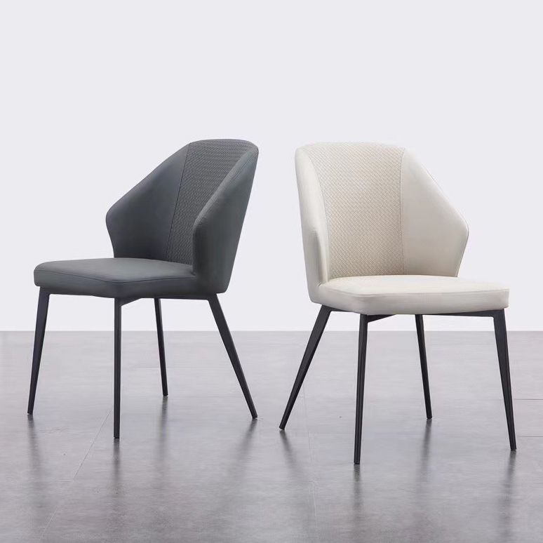 Contemporary Chair Armless Windsor Back Side Chairs for Kitchen with Metal Legs