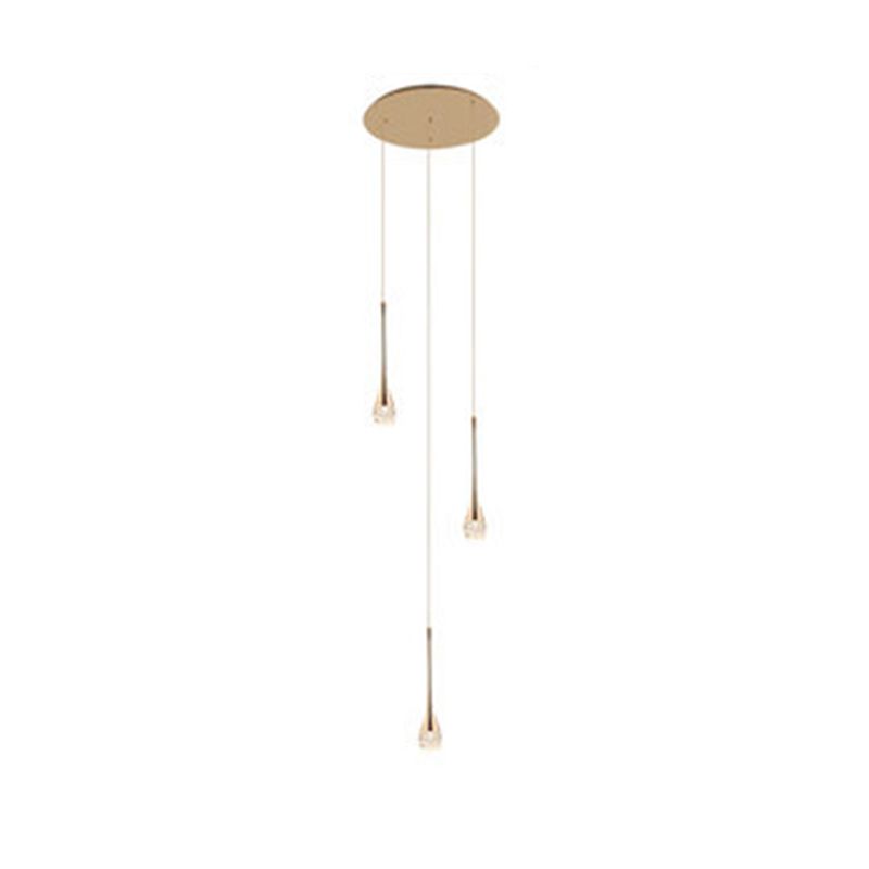 Crystal Rain Shaped Suspension Light Modern Gold LED Pendant Light for Duplex House
