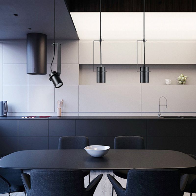 Zylindrischer Anhänger Spotlight Nordic 1 Head Metal Down Lighting Feature für Schlafzimmer