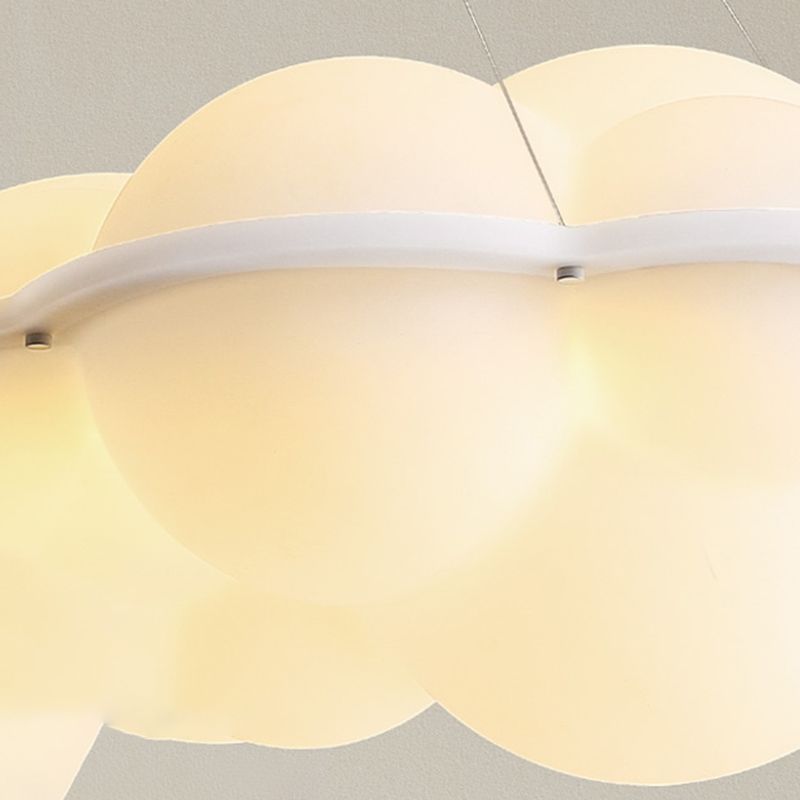 Contemporary Hanging Light Cloud Island Light Fixture in White for Dining Room