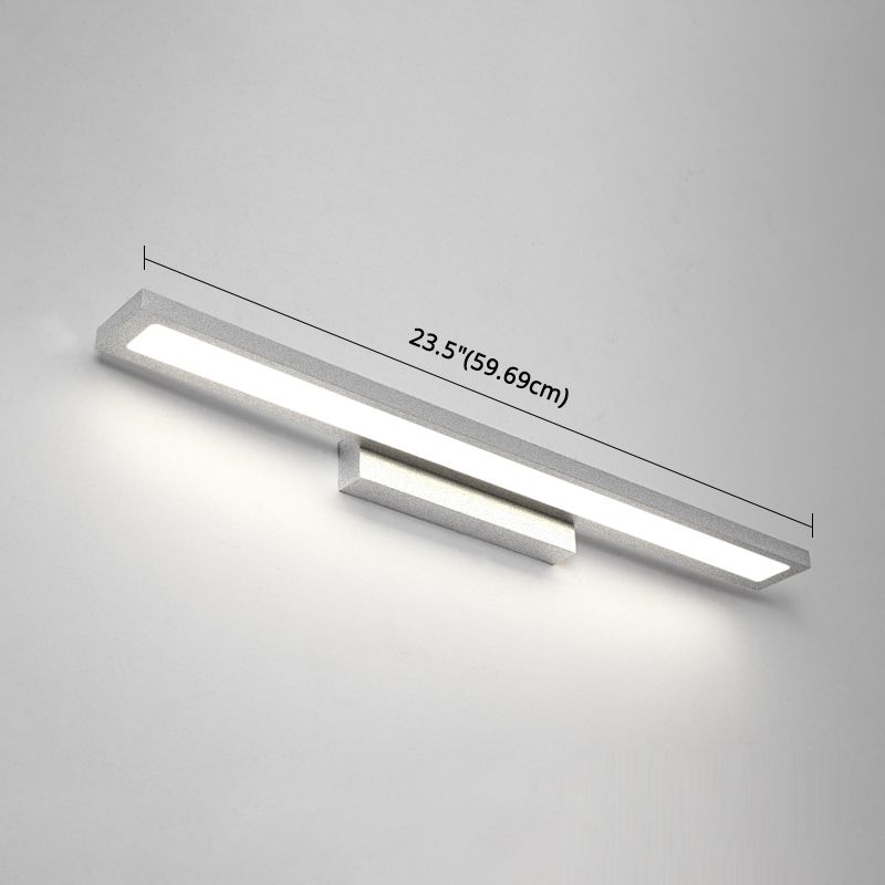 Rectangular Vanity Wall Light Fixtures Modern Minimalist Style Aluminum Single Vanity Light
